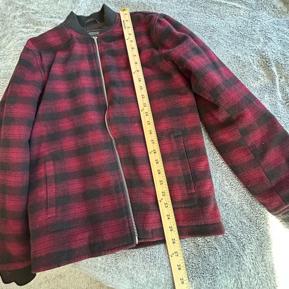 21 Men Jacket Buffalo Plaid Wool Blend Jacket Oversize XS Outdoor Full Zip 16986 - Picture 4 of 8